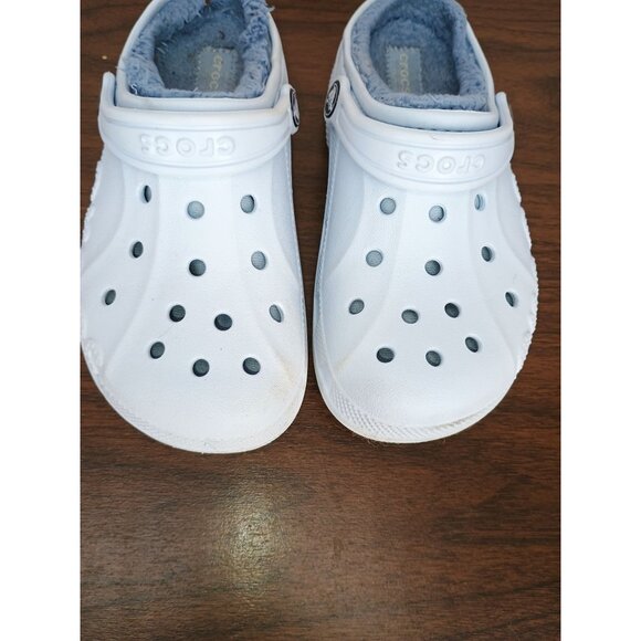 Kids Crocs Classic Clogs J1 light Blue Winter Lined Slip-On Comfortable Shoes - Picture 6 of 7
